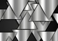 Silver metallic triangles abstract technology background Royalty Free Stock Photo