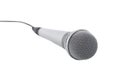 Silver microphone with cable Royalty Free Stock Photo