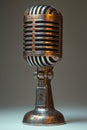 Silver microphone cutout, background omitted Royalty Free Stock Photo