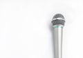 Silver microphone on white background Royalty Free Stock Photo