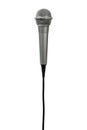 Silver microphone on white Royalty Free Stock Photo
