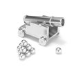 Silver miniature cannon cannonball