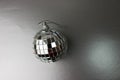 Silver mirror music club disco ball small round glass winter shi Royalty Free Stock Photo