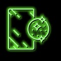 silver mirror neon glow icon illustration