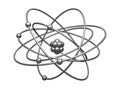 Silver model of the atom with central kernel Royalty Free Stock Photo