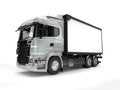 Silver modern heavy transport truck Royalty Free Stock Photo