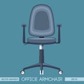 Silver modern office armchair over blue background Royalty Free Stock Photo