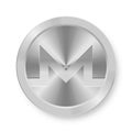 Silver Monero coin Concept of internet web cryptocurrency