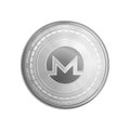 Silver Monero coin symbol.