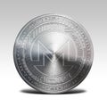 Silver monero coin isolated on white background 3d rendering