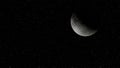 silver moon crescent moon. lunar landscape
