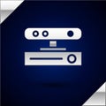 Silver Motion sensor icon isolated on dark blue background. Vector Illustration Royalty Free Stock Photo