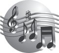 Silver Music Notes Royalty Free Stock Photo