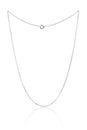 Silver necklace chain, luxury jewelry on white background