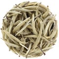 Silver Needle Bai Hao Yin Zhen White Tea in round shape Royalty Free Stock Photo