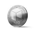 Silver NEO cryptocurrency physical concept coin isolated