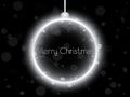 Silver Neon Christmas Ball on Black Royalty Free Stock Photo