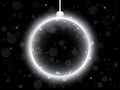 Silver Neon Christmas Ball on Black Royalty Free Stock Photo