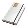 Silver Notebook with Gold Bookmark 3 D Render 3D render Royalty Free Stock Photo
