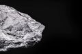 silver nugget native to Liberia isolated on black background