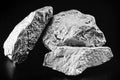 silver nugget native to Liberia isolated on black background Royalty Free Stock Photo