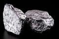 silver nugget native to Liberia isolated on black background Royalty Free Stock Photo
