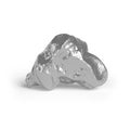 Silver nugget on a white background. Royalty Free Stock Photo