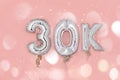 Silver Number Balloons 30K Royalty Free Stock Photo