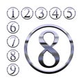 Silver Numbers Royalty Free Stock Photo