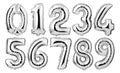 silver numbers balloons Royalty Free Stock Photo