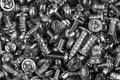 Silver Nuts Bolts of computer for Background Royalty Free Stock Photo