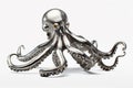 silver octopus on a white background