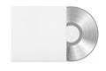 Silver Old Vinyl Record Disk in Blank Paper Case with Free Space for Your Design. 3d Rendering Royalty Free Stock Photo