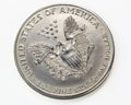Silver one dollar coin macro Royalty Free Stock Photo