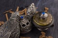 Silver Oriental Artistic Arabian Oud Perfume Royalty Free Stock Photo