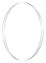 Silver oval metal frame isolated on white