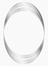 Silver oval metal frame isolated on white. Vector frame for photo