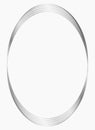 Silver oval metal frame isolated on white. Vector frame for photo