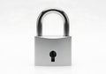 Silver padlock isolated on security concept close up image Royalty Free Stock Photo