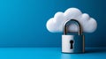 A cloud with a padlock on top of it Royalty Free Stock Photo