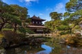 Silver Pavilion surrounded by a zen garden in Ginkakuji temple in Kyoto, Japan Royalty Free Stock Photo