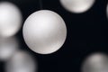 Silver pearl balls on a black background Royalty Free Stock Photo