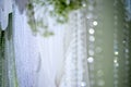 Silver pearl curtain blur abstract bokeh background