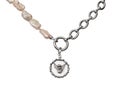 Silver pendant with baroque pearl chain necklace Royalty Free Stock Photo
