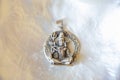 Silver pendant in shape of hinduistic god Shiva Royalty Free Stock Photo