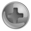 Silver phillips screw head icon, cartoon style Royalty Free Stock Photo