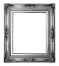 Silver picture frame. path and over white background Royalty Free Stock Photo