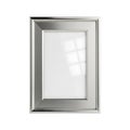 A silver picture frame on transparent background with empty white space Royalty Free Stock Photo