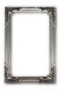 Silver picture frame on white background Royalty Free Stock Photo