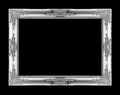 Silver picture frames. Isolated on black